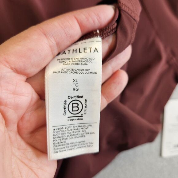 Athleta Top Womens XL Brown Ultimate Gaiter Running Cycling Bike Trail Riding - Picture 15 of 16